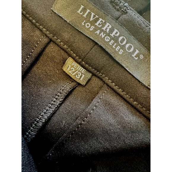 Liverpool Trouser  Black Cropped Size 12/31 Petite Pockets Stretch Dress Pants $ - Picture 3 of 10